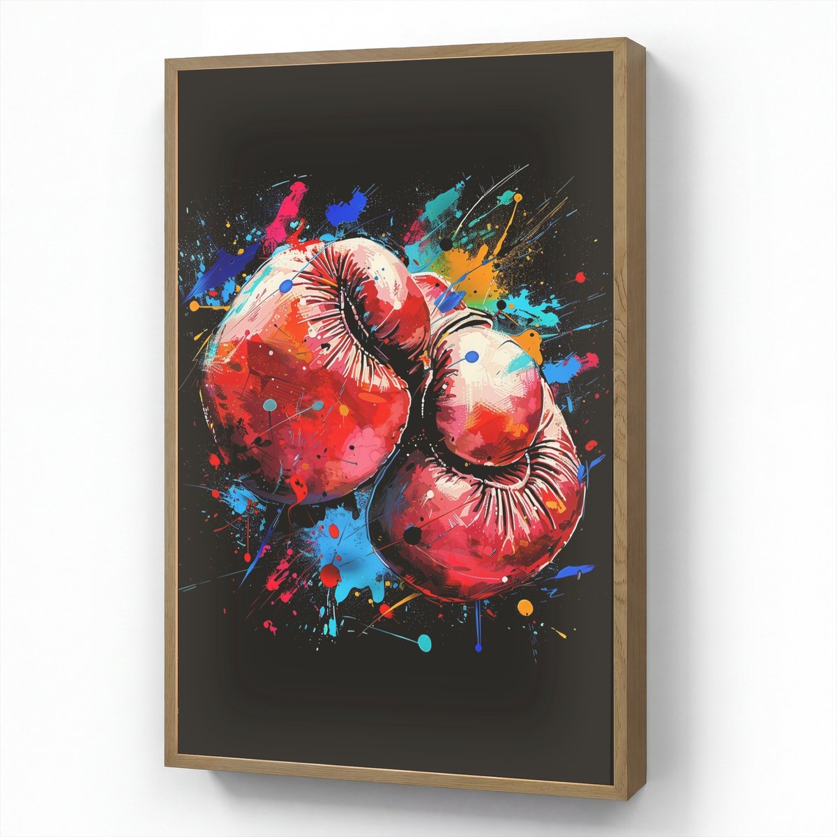Wandlamp 60x90 cm - Oplaadbaar - Graffiti - Sport - Boksen - Bokshandschoenen - Wandlampen
