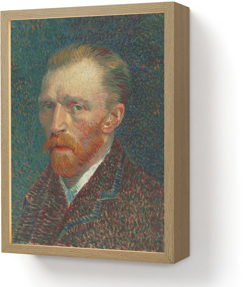 Wandlamp 30x40 cm - Oplaadbaar - Kunst - Van Gogh - Oude meesters - Zelfportret - Wandlamp