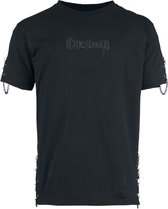 Gothicana zwart T-shirt met klassieke ronde halslijn - Heren - L