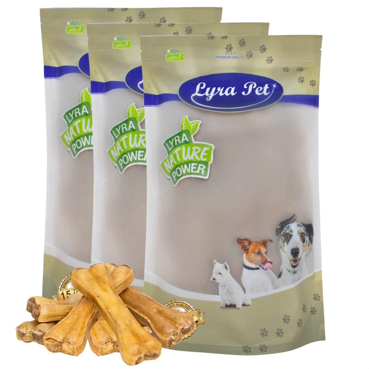 30 stuks. Lyra Pet® kauwbot gevuld met pens ca. 15 cm