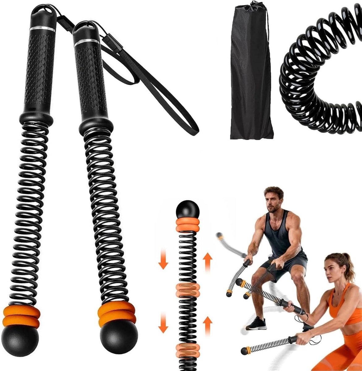 Draadloos gevechtstouw - Fitness touwen - Full body workout - Verstelbaar gewicht - 45 cm - Zwart