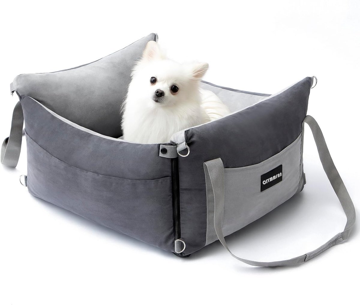 Honden autostoel - Reisstoel hond - Veilig reizen - Tot 15 kg - 48x53x33 cm - Grijs
