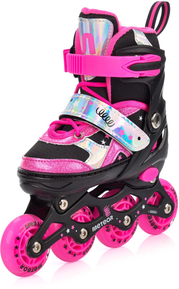 Meteor Inlineskates Metro 4-in-1 – Verstelbaar LED-wielen ABEC-7 Met rem Blauw