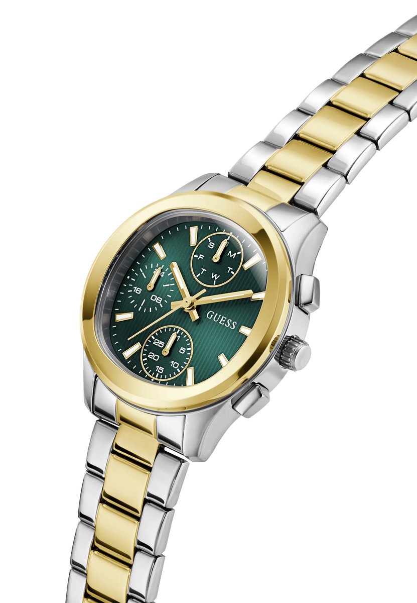 Guess Birdie Quartz Analoog Horloge Tweekleurig En Groen Kast: 100% Roestvrij Staal | Armband: 100% Roestvrij Staal 36 mm GW1031L2, GW1031L3, GW1031L4, GW1031L5, GW1031L6