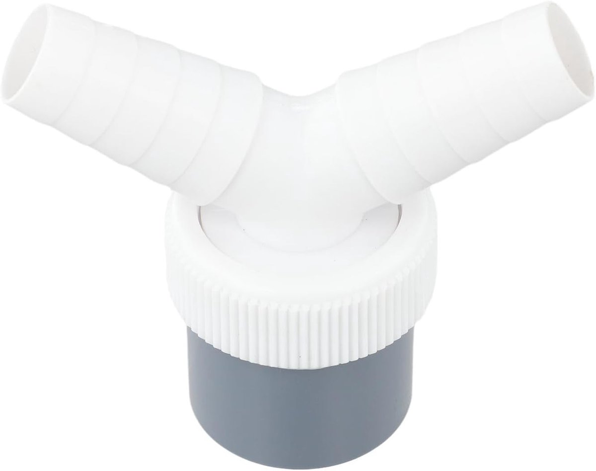 Afvoeradapter Dubbele Aansluiting - Y-stuk Vaatwasser - Efficiënt Afvalwater - Dubbele Y-verbinding - 40mm Uitlaat - Grijs Wit