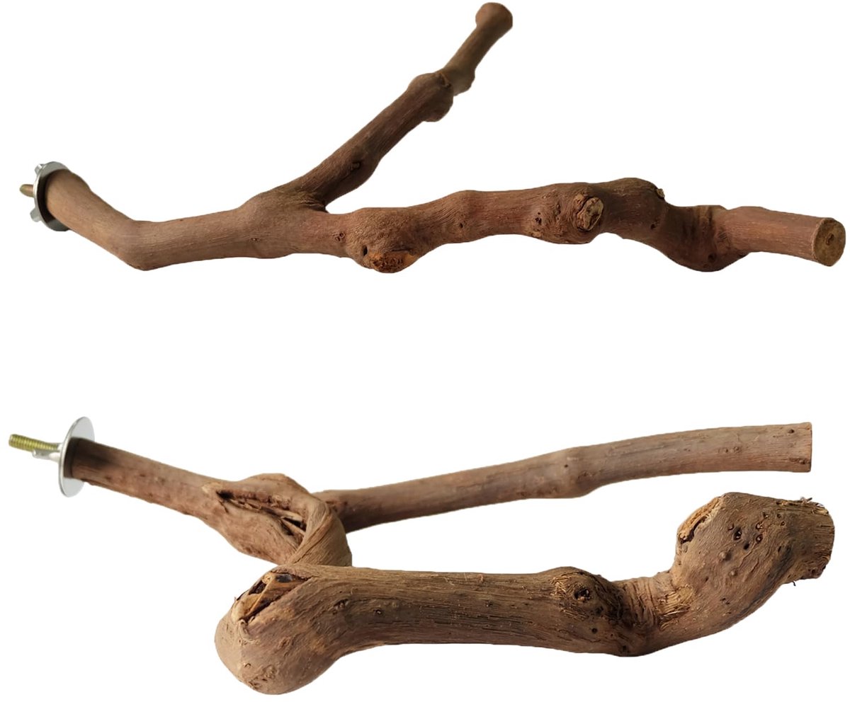 Vogelstandaard Speelgoed - Natuurlijk Druivenhout - 30x8x8 cm