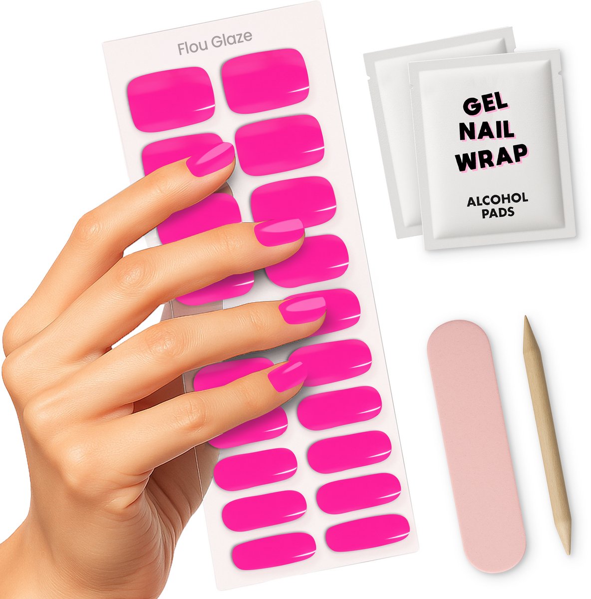 Miss Jules - Roze - Fuchsia - Gel Nail Wraps - Gel Nagel Stickers (incl. Instructievideo)