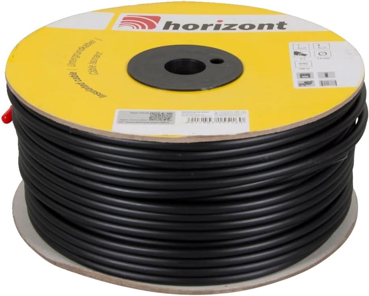 Ondergrondkabel - Verbindingskabel Voedingskabel - Hekleiding Aansluiting - Dubbel Geïsoleerd - 100 m 25 mm - Zwart