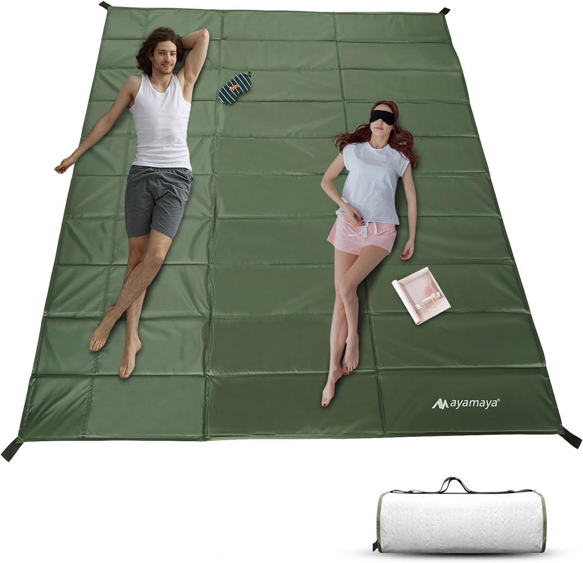 Opvouwbare Isomat - Campingmatras Slaapmat - Kamperen Buiten - Waterdicht Vuilafstotend - 210 x 175 cm - Groen