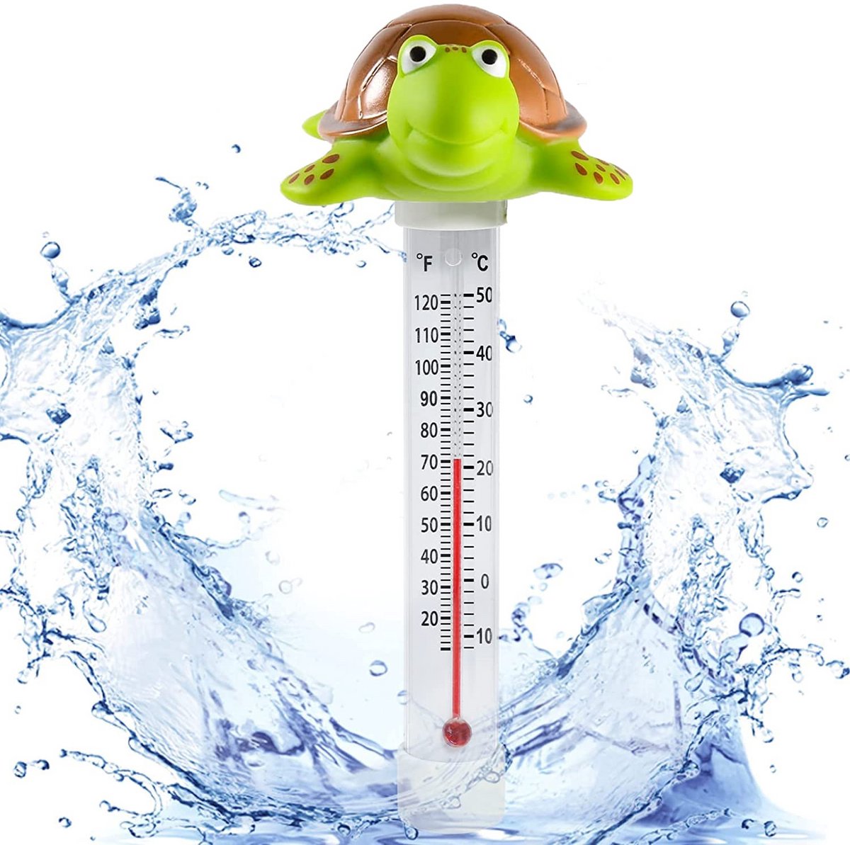 Zwevende Zwembadthermometer met Groot Display - Nauwkeurige Watermeter voor Zwembad, Spa en Aquarium (Schildpad)