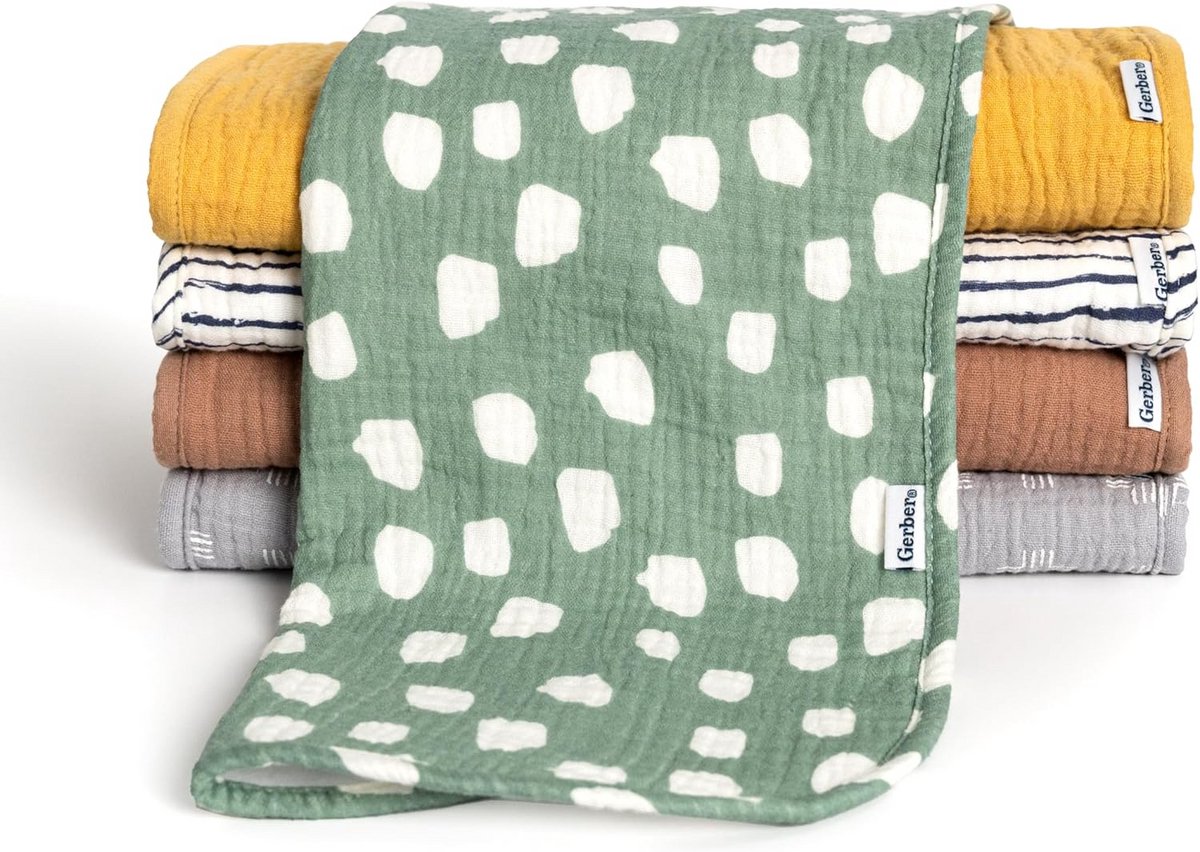 Set van 5 Mousseline Spuugdoeken voor Meisjes - Zacht en Absorberend