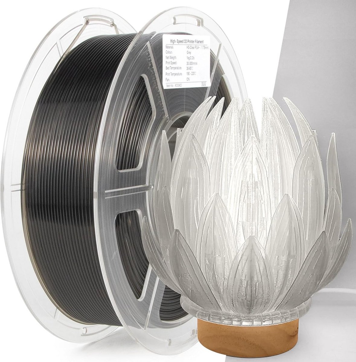 Transparant PLA Filament 1.75mm voor Hoge Snelheid 3D-Printer, 1kg Spoel