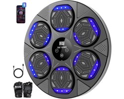 Setano Boxing Machine - Incl. Bokshandschoenen - Muziek via Bluetooth - Boksmachine - Voor Kinderen & Volwassenen - Muurbevestiging - Bokszak - Boksbal - Boksen en Trainen - Verschillende Trainingsmodus