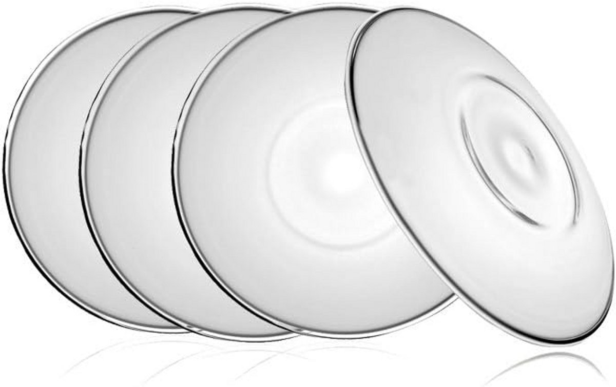 Set van 4 glazen schoteltjes - geschikt voor 100 ml theekopjes