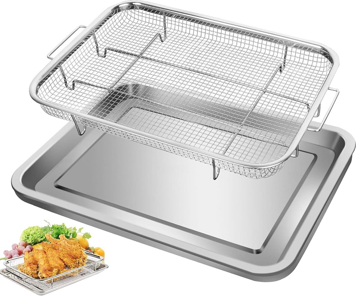 Oven Bakplaat met Rooster en Mandel voor Grillen en Frituren