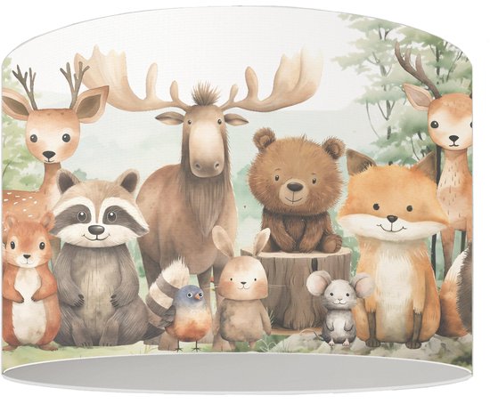 Designed4Kids - hanglamp kinderkamer -Kinderlamp bosdieren - bosdieren vrienden - bosdieren kinderkamer - babykamer