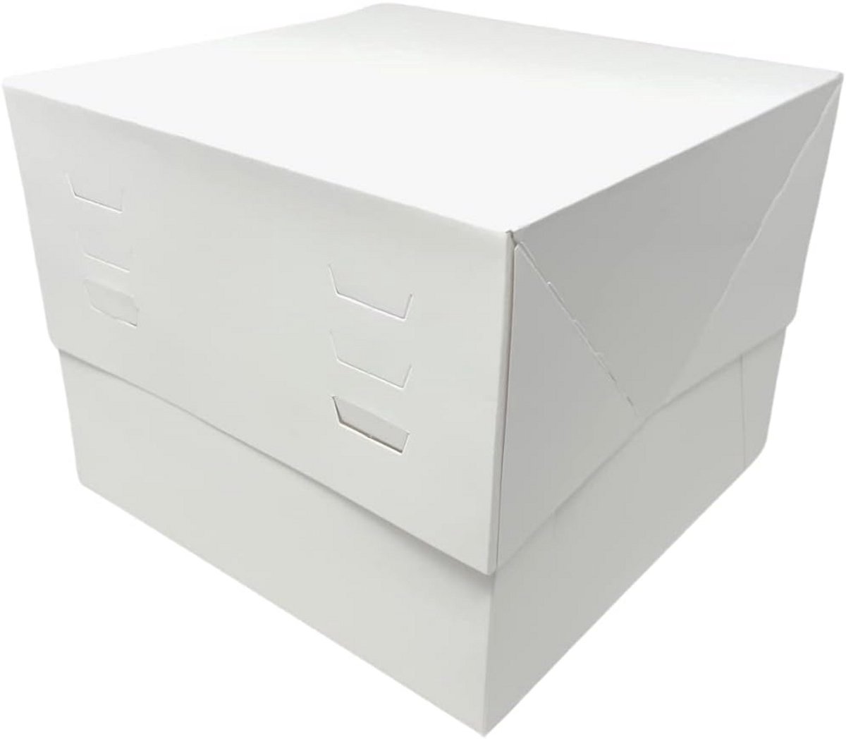5 Verstelbare Taartdozen Wit 20x20x20 tot 30 cm Hoogte