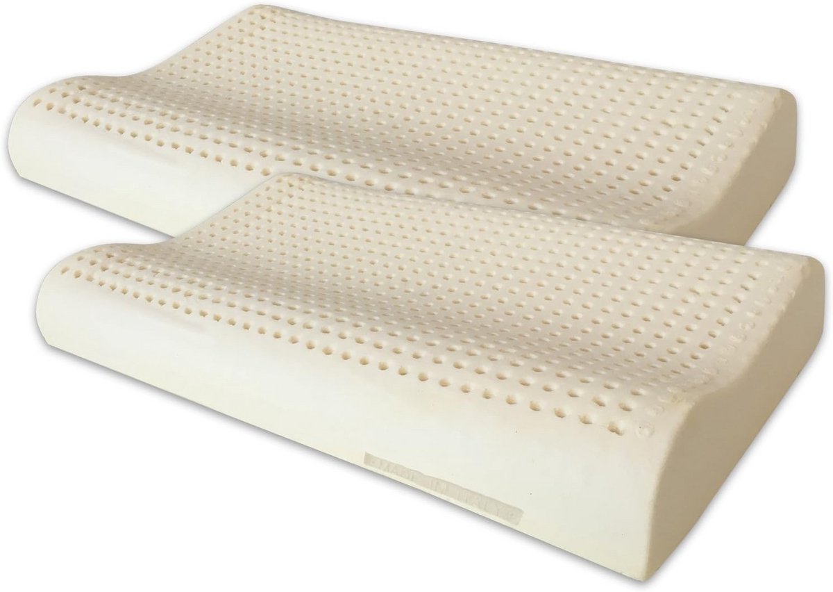 Ergonomisch Kussen van Natuurlijk Latex - Dubbele Golving, Ademend en Anti-Allergisch