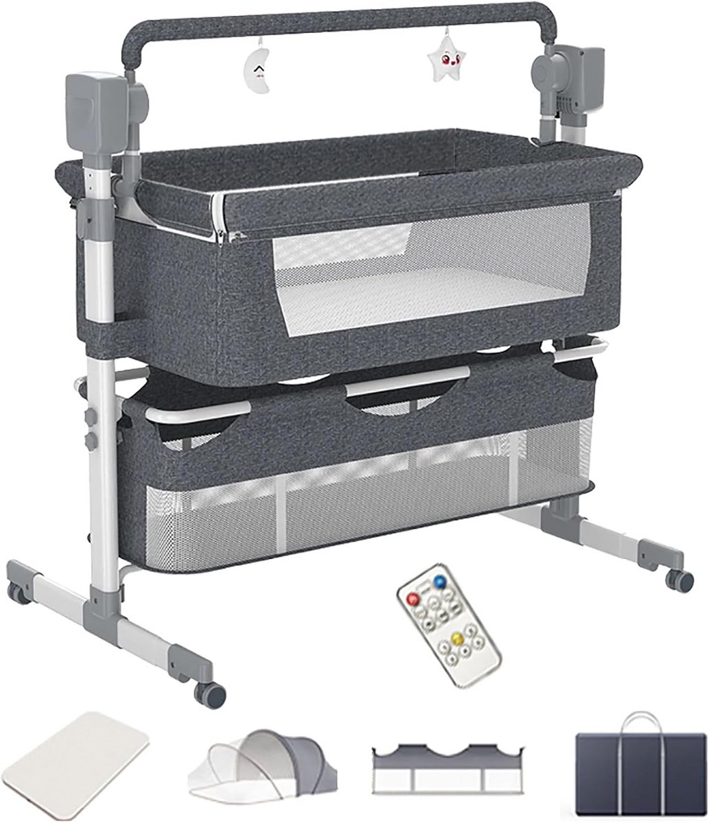 Slimme Automatische Baby Wieg 3-in-1 Bedverkleiner met Muziek en Afstandsbediening