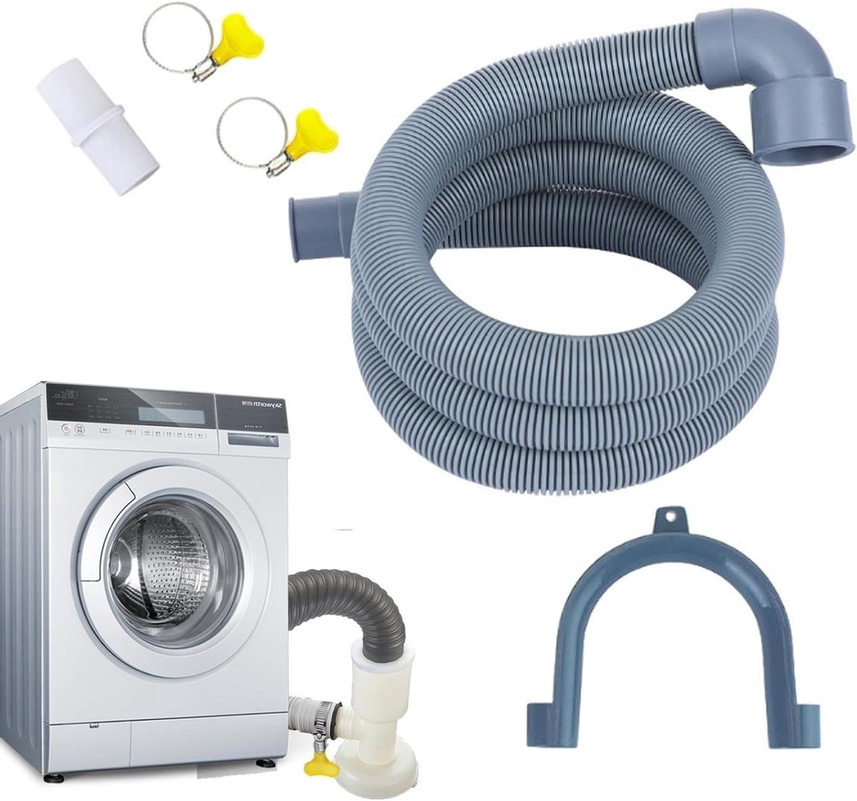Slang verlenging voor wasmachine en vaatwasser - 3 meter met connector en klemmen