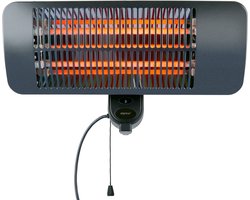 alpina Infrarood Verwarming Hangend - Terras Heater 2000W 3 Warmtestanden - Spatwaterdichte Terrasheater IP34 met Infrarood Paneel - Terrasverwarmer