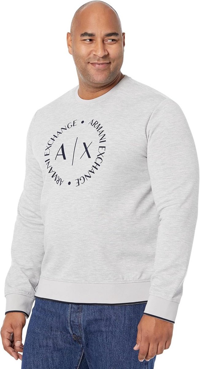 Heren Sweater Grijs Katoen Comfortabele Ronde Hals