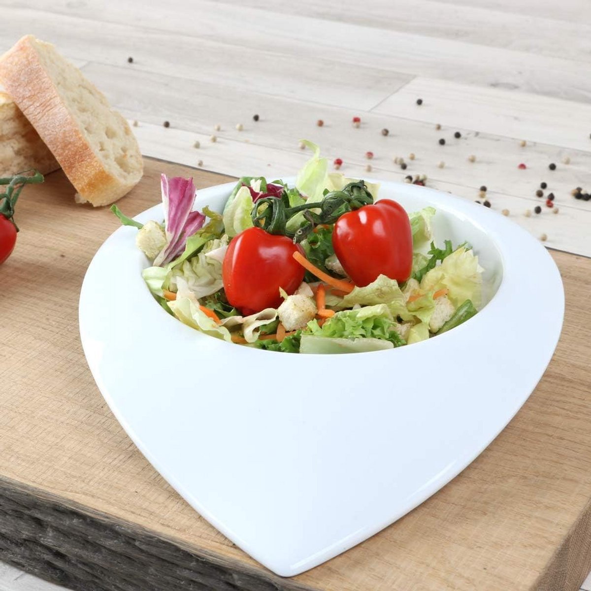 Set van 6 halfdiepe porseleinen borden 12 cm - Teardrops Dinner Bowl