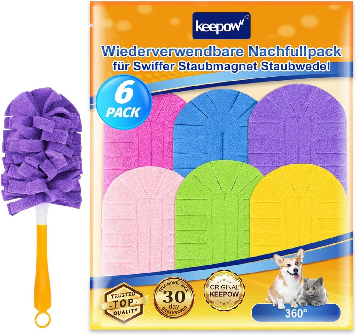 Washbare Swiffer Stofmagneet Vulling - Set van 6, Herbruikbaar, XXL Microvezel