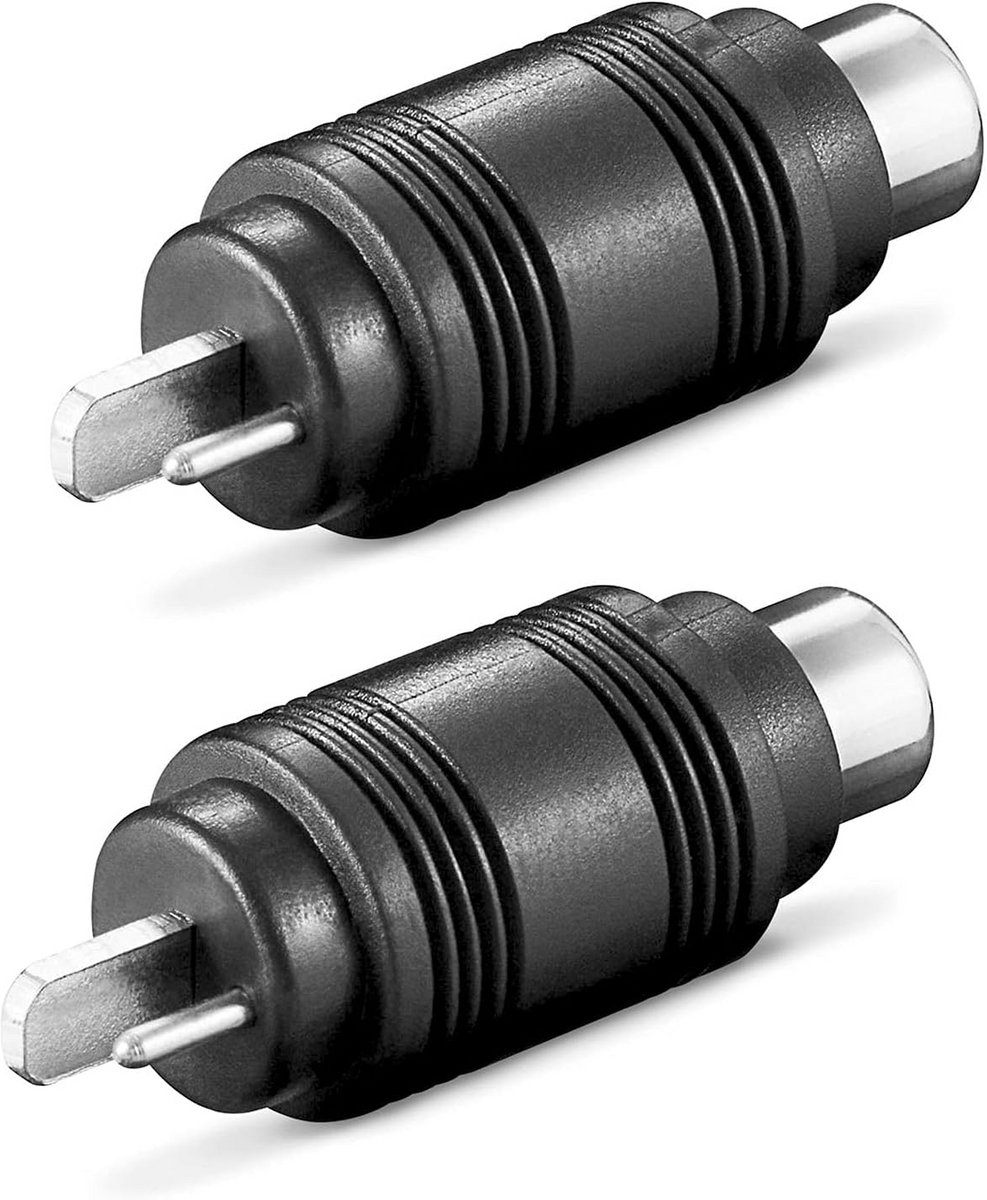 2x Luidsprekerstekker naar RCA Adapter Kabel Connectoren Zwart