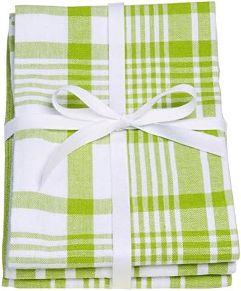 Set van 3 XL Theedoeken Katoen - Extra Groot en Absorberend - Groen