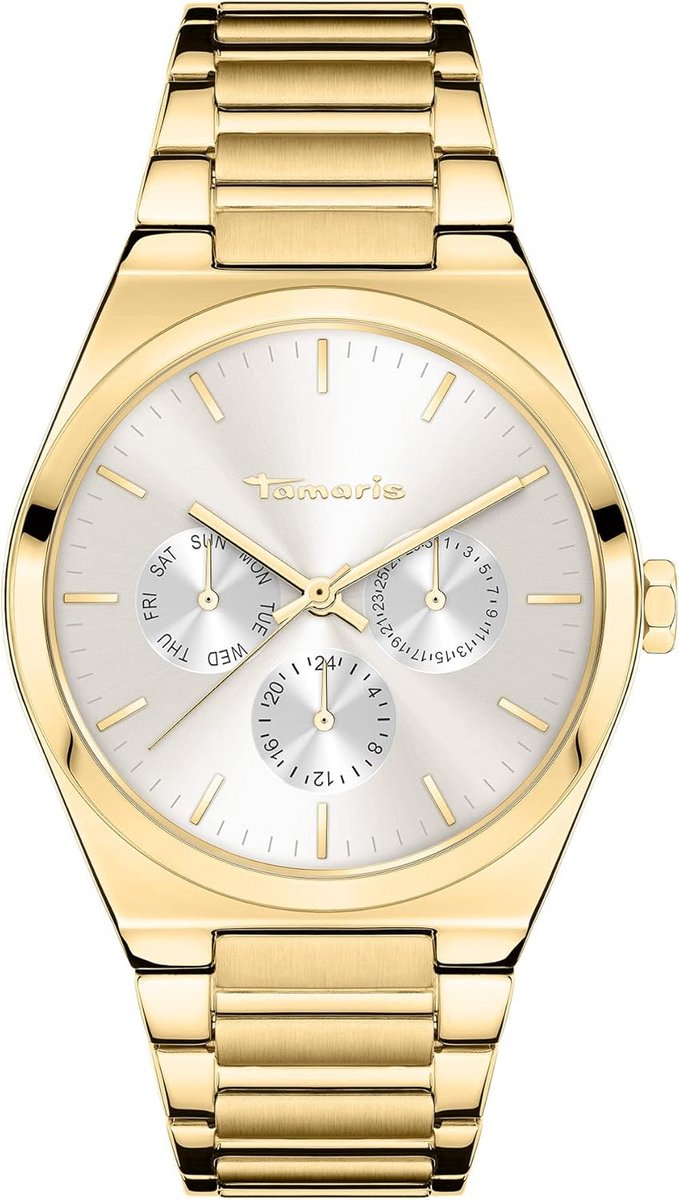 Dames Horloge Analoog Quartz RVS Armband Goudkleurig 38 mm Modern