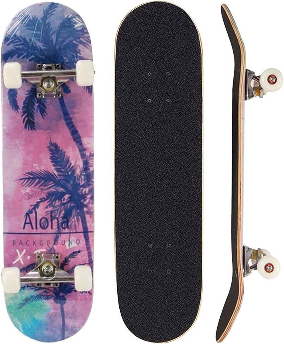 Compleet Skateboard 31 inch - 7 Laags Esdoorn Deck - Trick & Cruiser voor Kinderen en Volwassenen