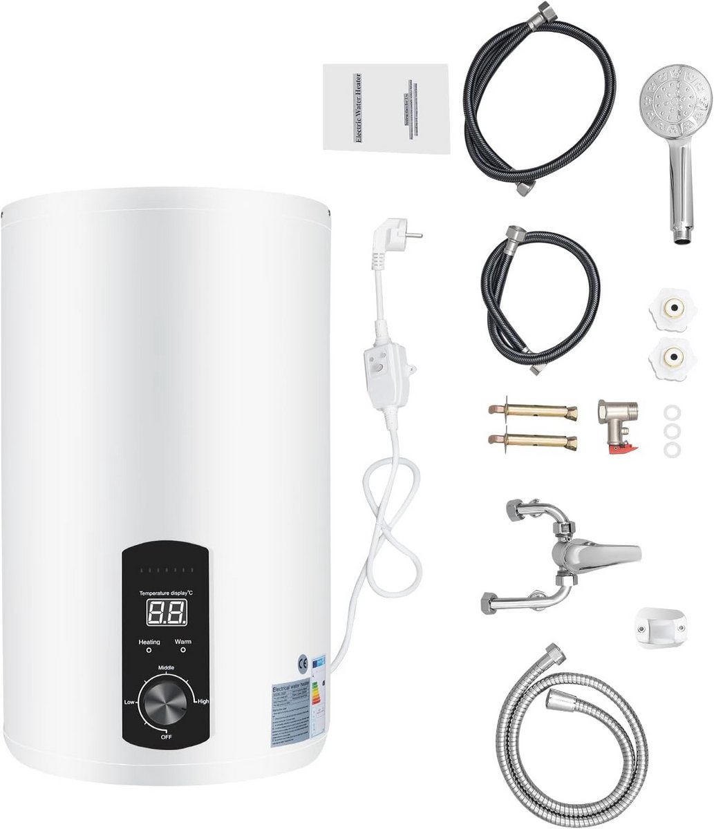 Elektrische Boiler 50 Liter Verticaal Opslagmodel Boiler met Kraan en Douche