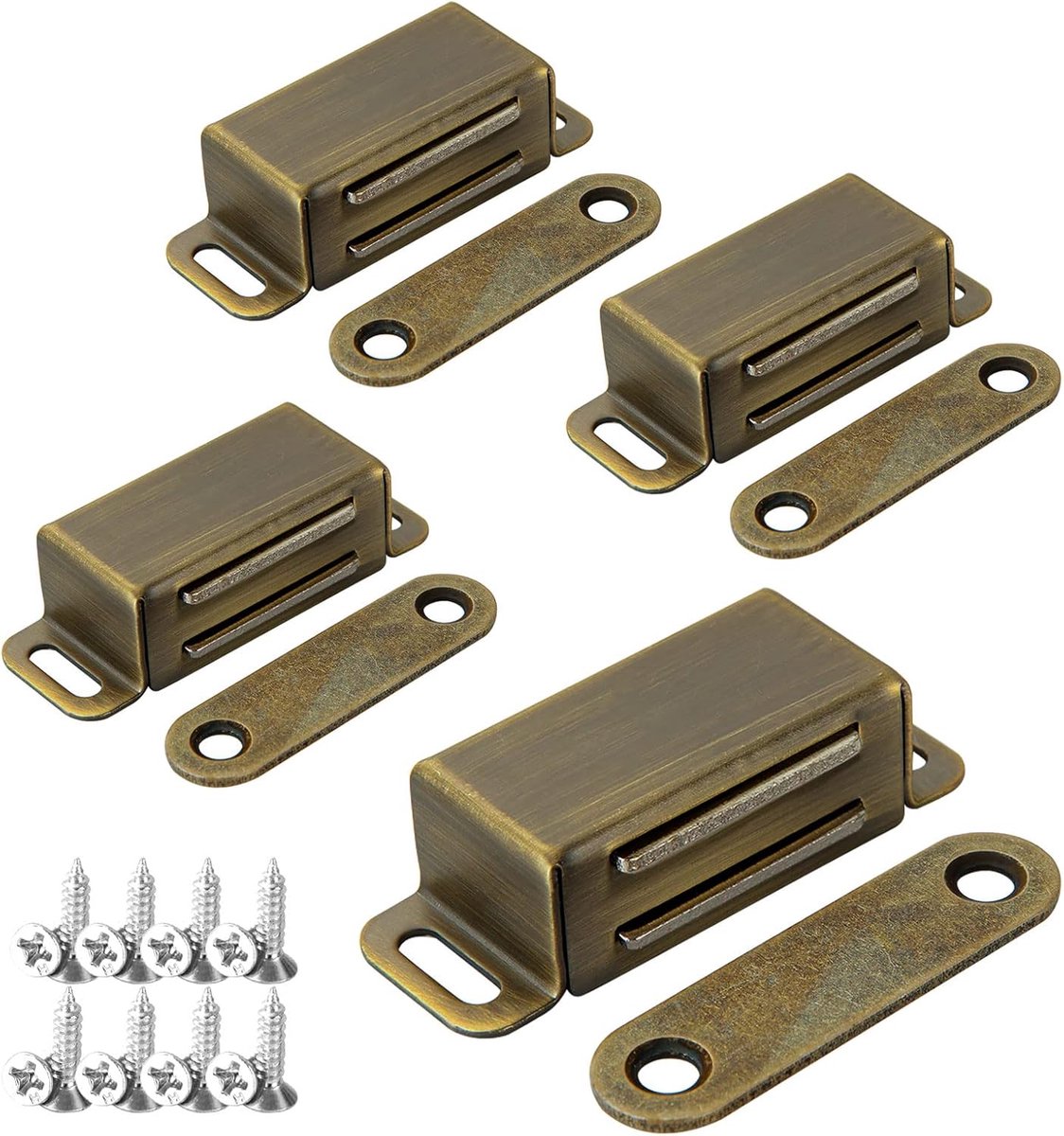 Deurmagneet - Holding Force 8 kg - Magneetsluiting voor Kast en Deur - Magneetsnapper - Deursluiter - Deurvanger - 4 Stuks - Bronze - van Imperatoris