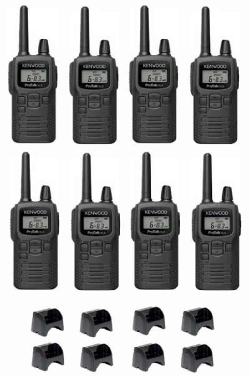 Set van 8 Kenwood PKT-300 ProTalk XLS IP52 PMR446 mini portofoons