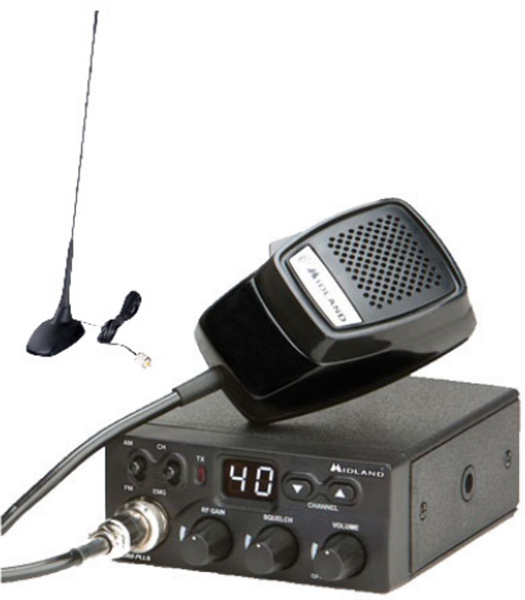 Product Midland Mzero Plus 27mc CB tranceiver met CBM516 antenne
