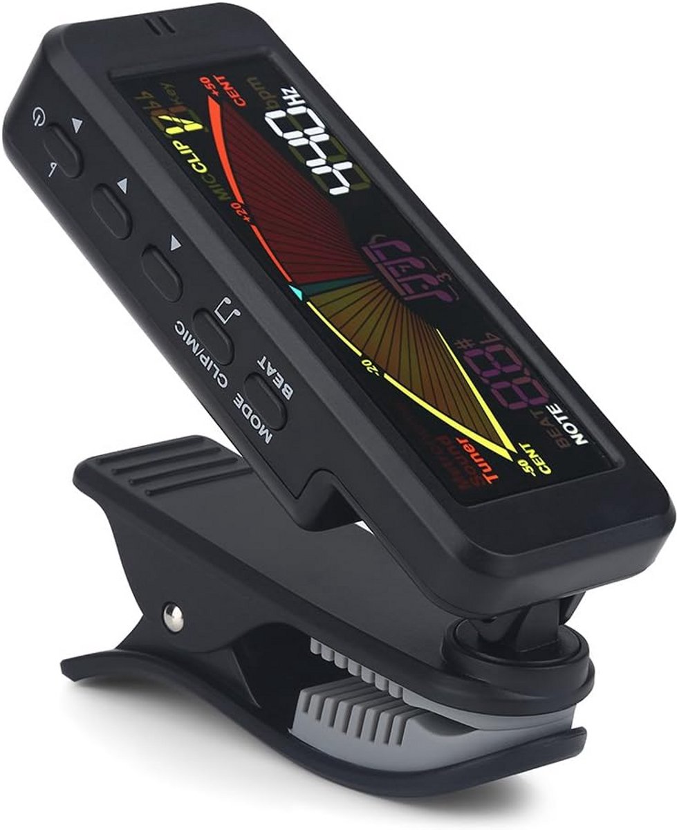 Clip-On Stemapparaat voor Gitaar, Bas, Ukelele en Viool met Groot LCD Scherm