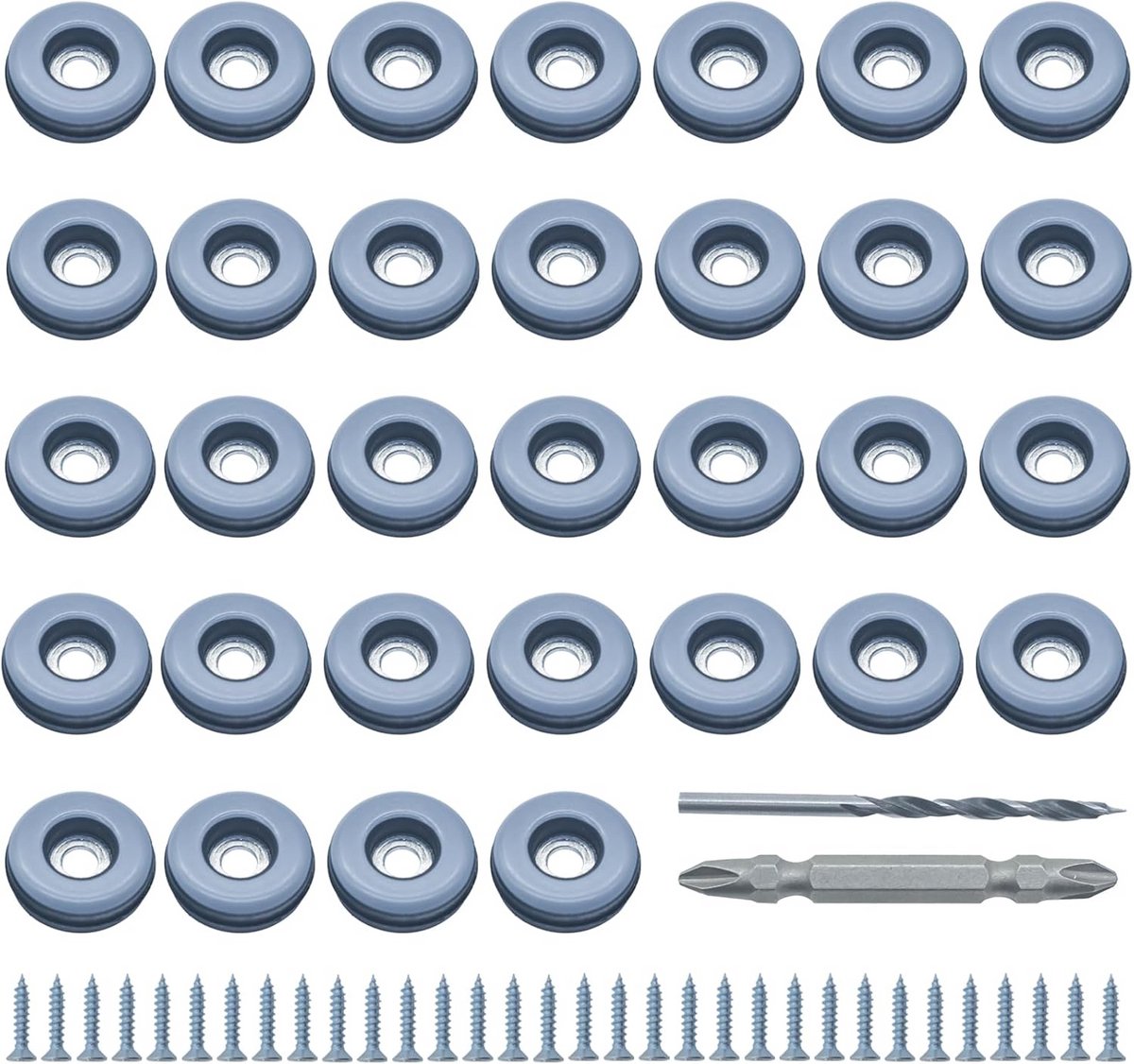 Teflon Glijders - Meubel Glijders - Meubels Verplaatsen - Schroefbaar - 32 stuks - Grijs