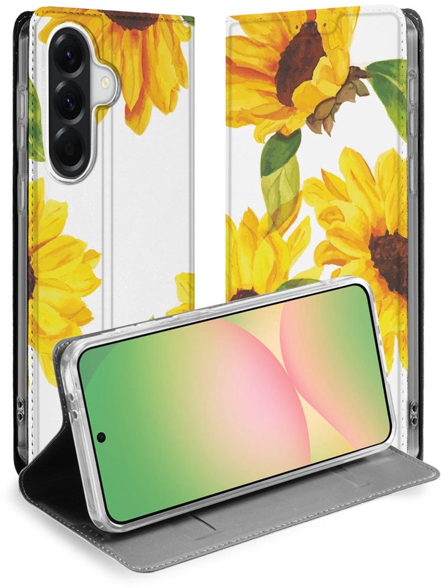 Samsung Galaxy A57 Book Case Zonnebloemen