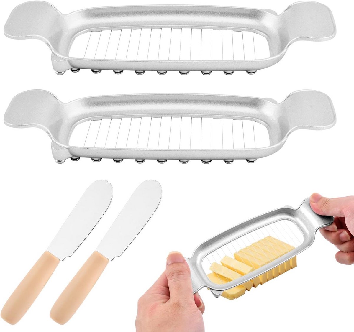 2 Delige Kaas- en Boter Snijder Set - Aluminium Slicer voor Perfecte Porties