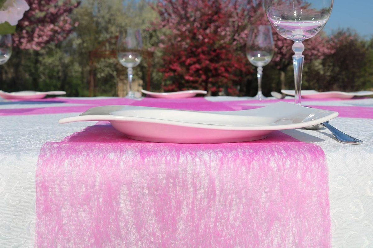 Decoratieve Tafelloper Non-Woven Lint voor Bruiloft en Feest - 15cm Breed op Rol