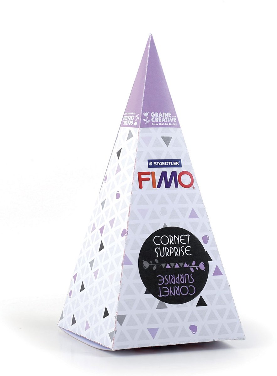 GRAINES CREATIVES - Verrassingshoorntje paars FIMO maan 17 x 7 cm modelleerset