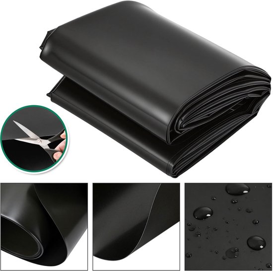 Aquagart Vijverfolie Pvc Folie Voor De Tuinvijver 1,0mm Zwart 5m X 6m