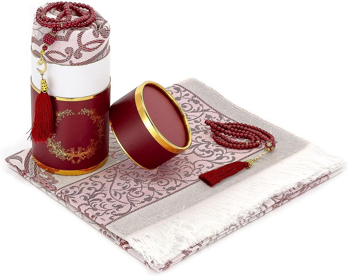 Zachte Gebedsmat met Kralen in Elegante Geschenkdoos - Islamitische Tafzet