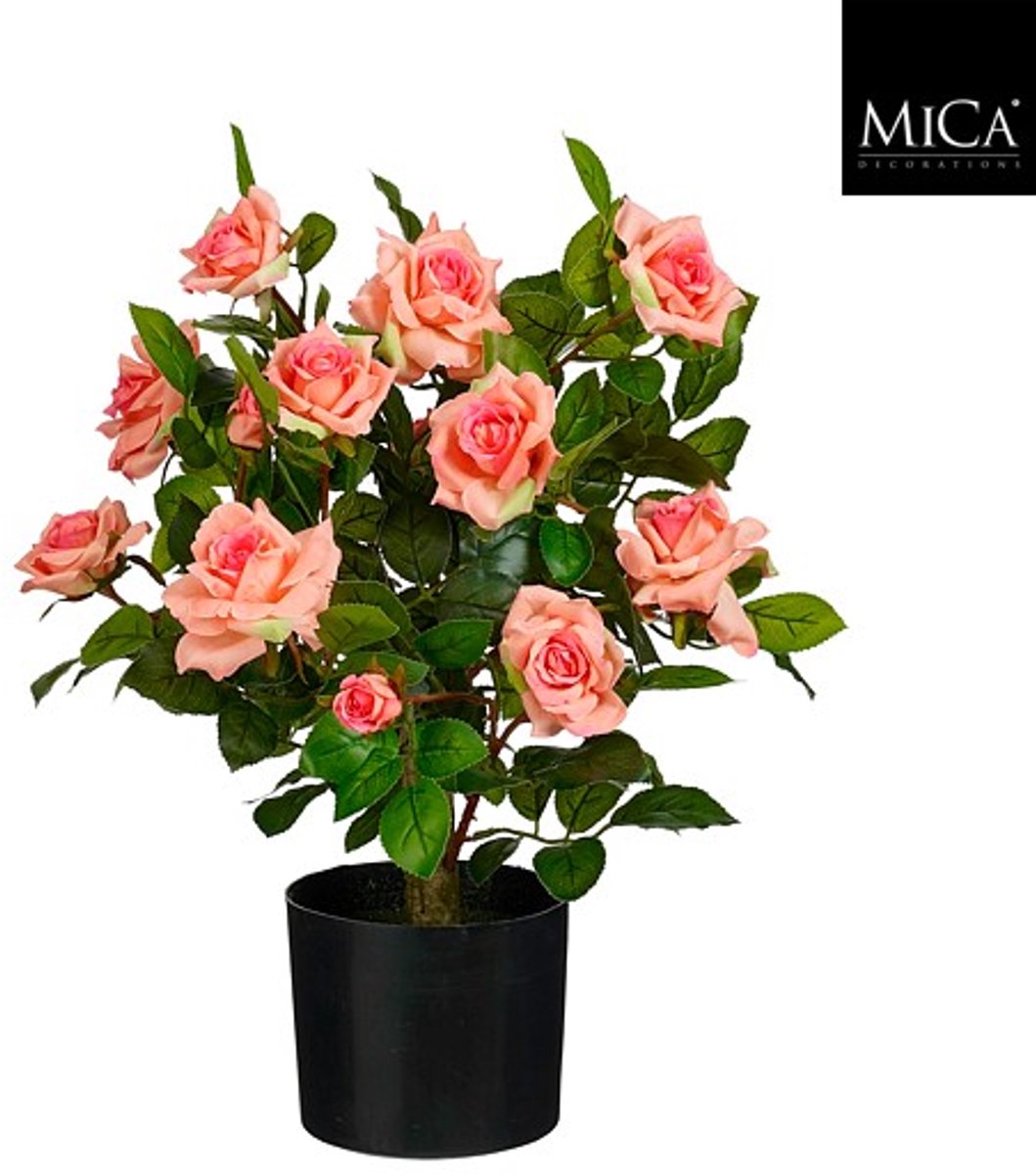 Mica Decorations Rozen in een pot - 60 x 40 cm - Zalm