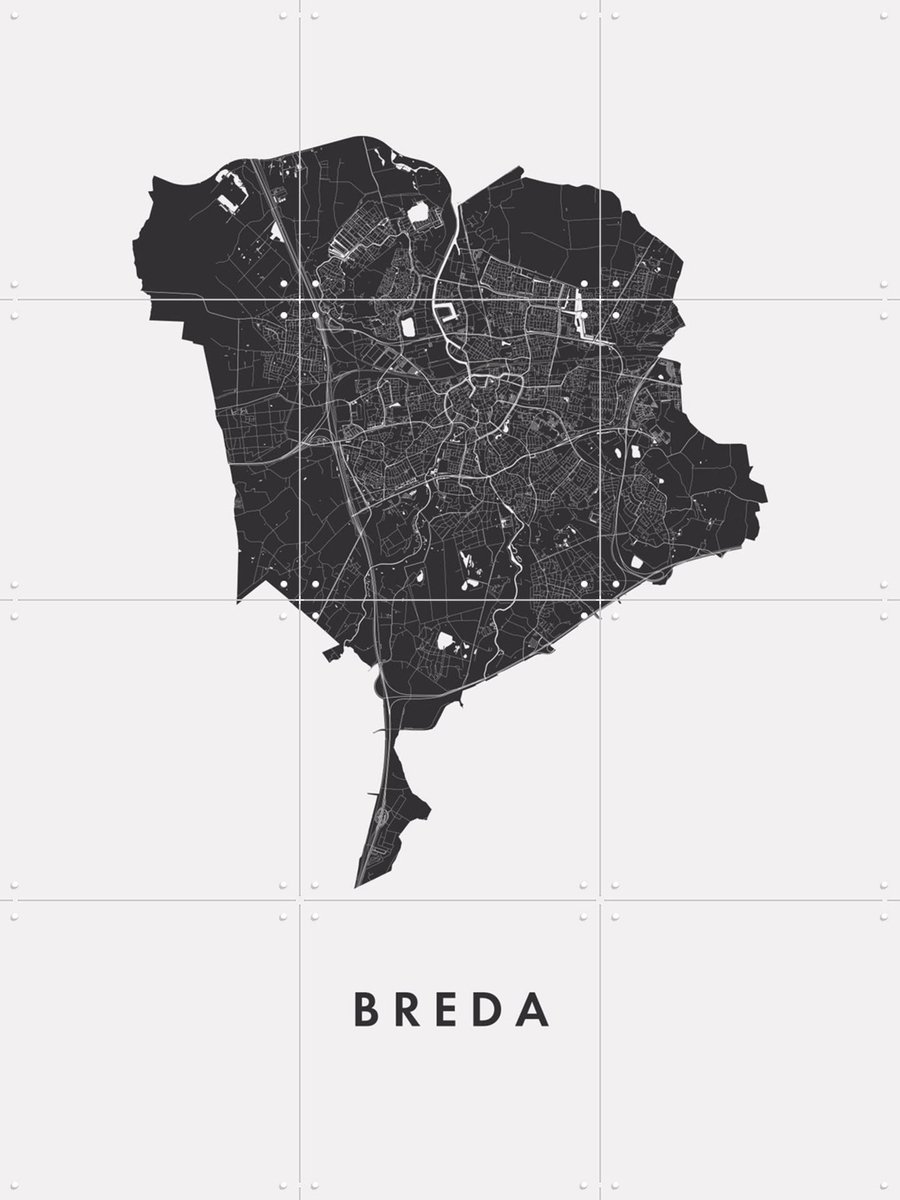 IXXI Breda, Kunst in Kaart - 60 x 80 cm - Gratis ophangtool - Grote wanddecoratie en posters - Abstract, Minimalisme, Grafisch Ontwerp, Geometrische