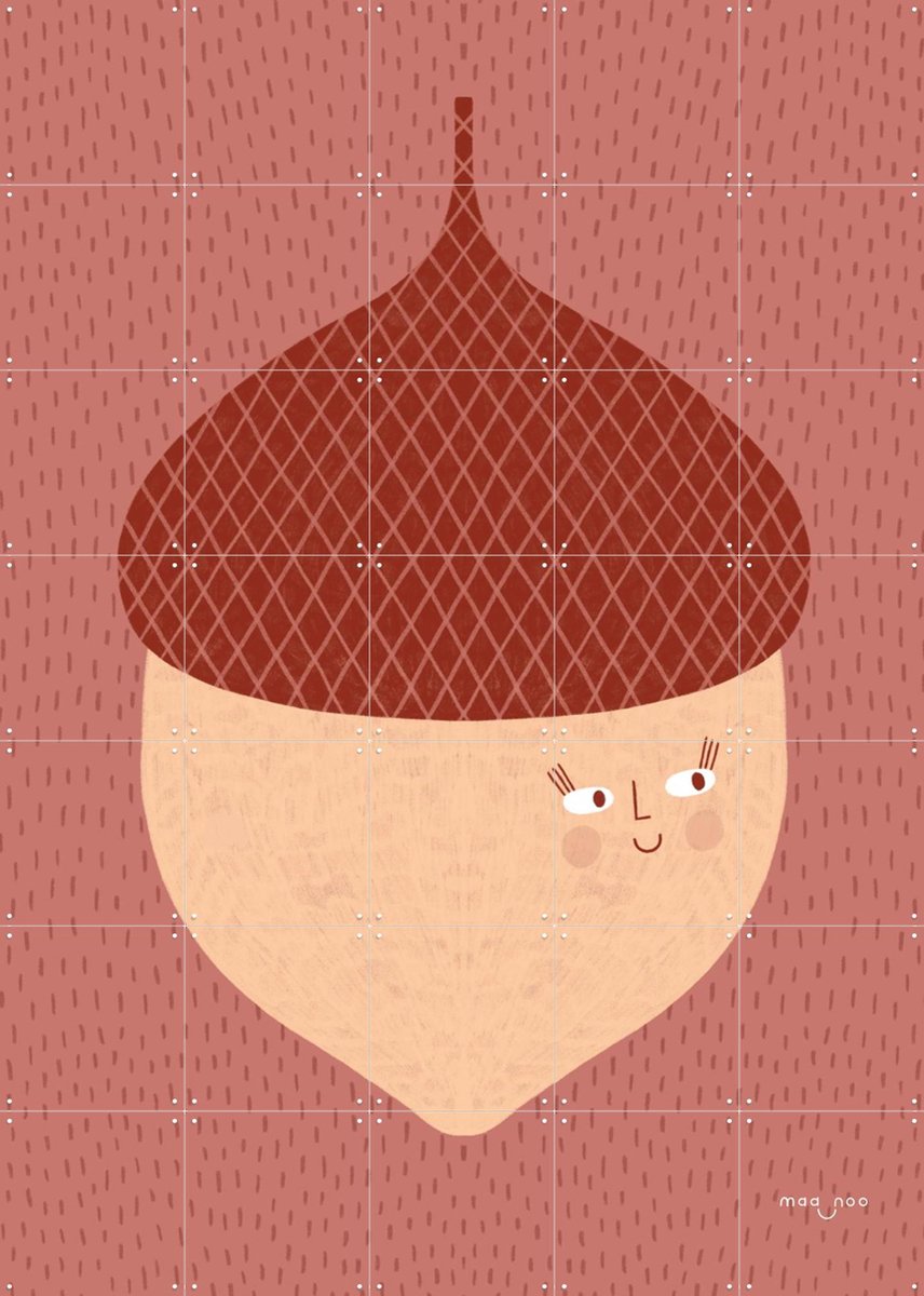 IXXI Acorn, Maa-noo - 100 x 140 cm - Gratis ophangtool - Grote wanddecoratie en posters - Speels, Illustraties, Kinderkamer, Kinderen, Natuur, Winter