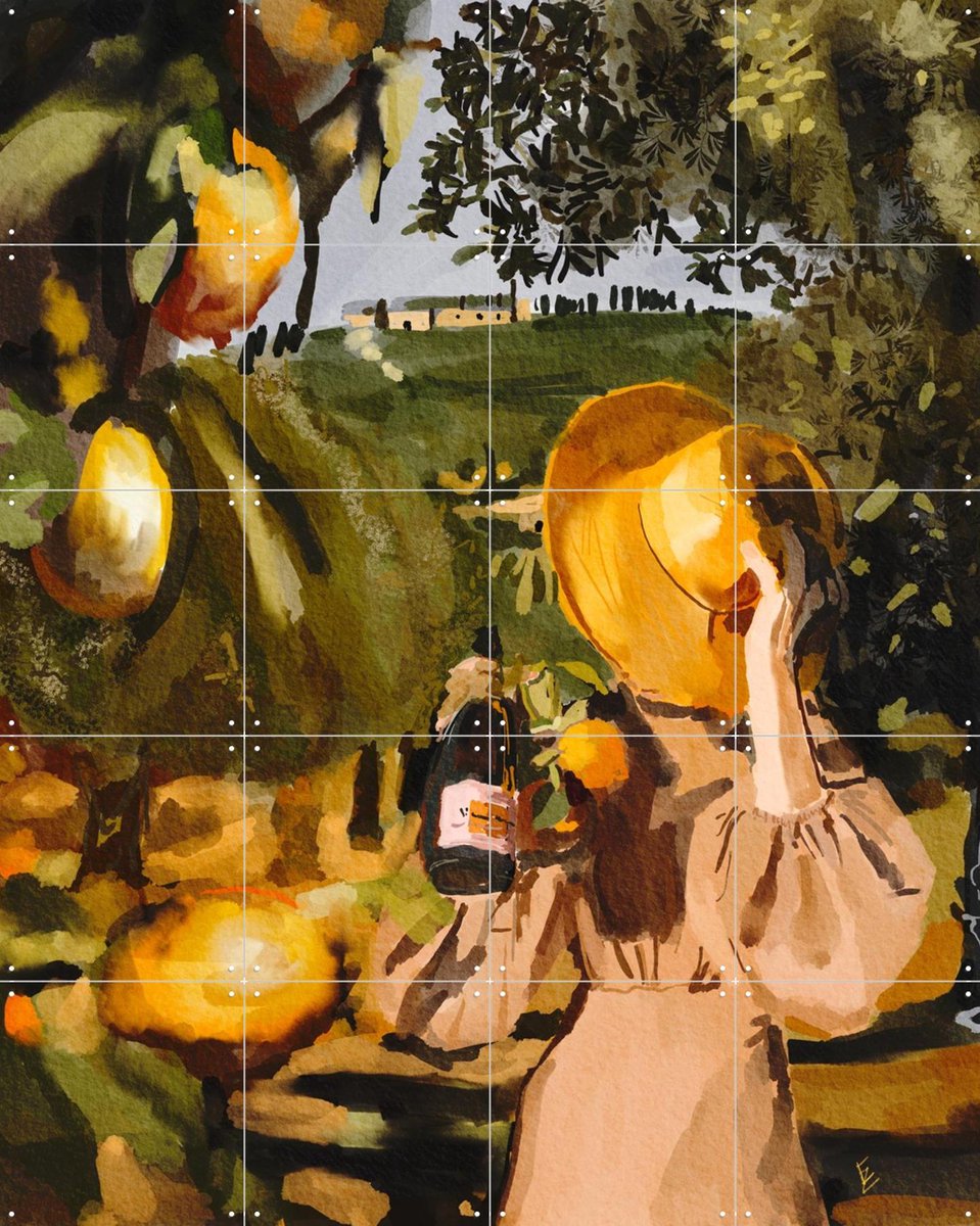 IXXI Under the Tuscan sun, Ekaterina Zagorska - 80 x 100 cm - Gratis ophangtool - Grote wanddecoratie en posters - Aquarel, Impressionisme
