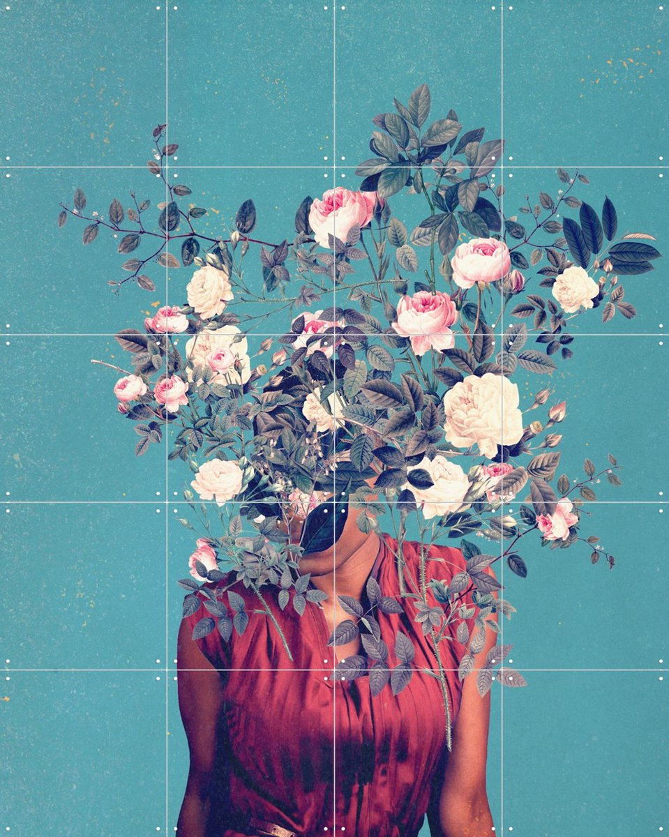 IXXI The First Noon I dreamt of You, Frank Moth - 80 x 100 cm - Gratis ophangtool - Grote wanddecoratie en posters - Kleurrijk, Collage, Digitale
