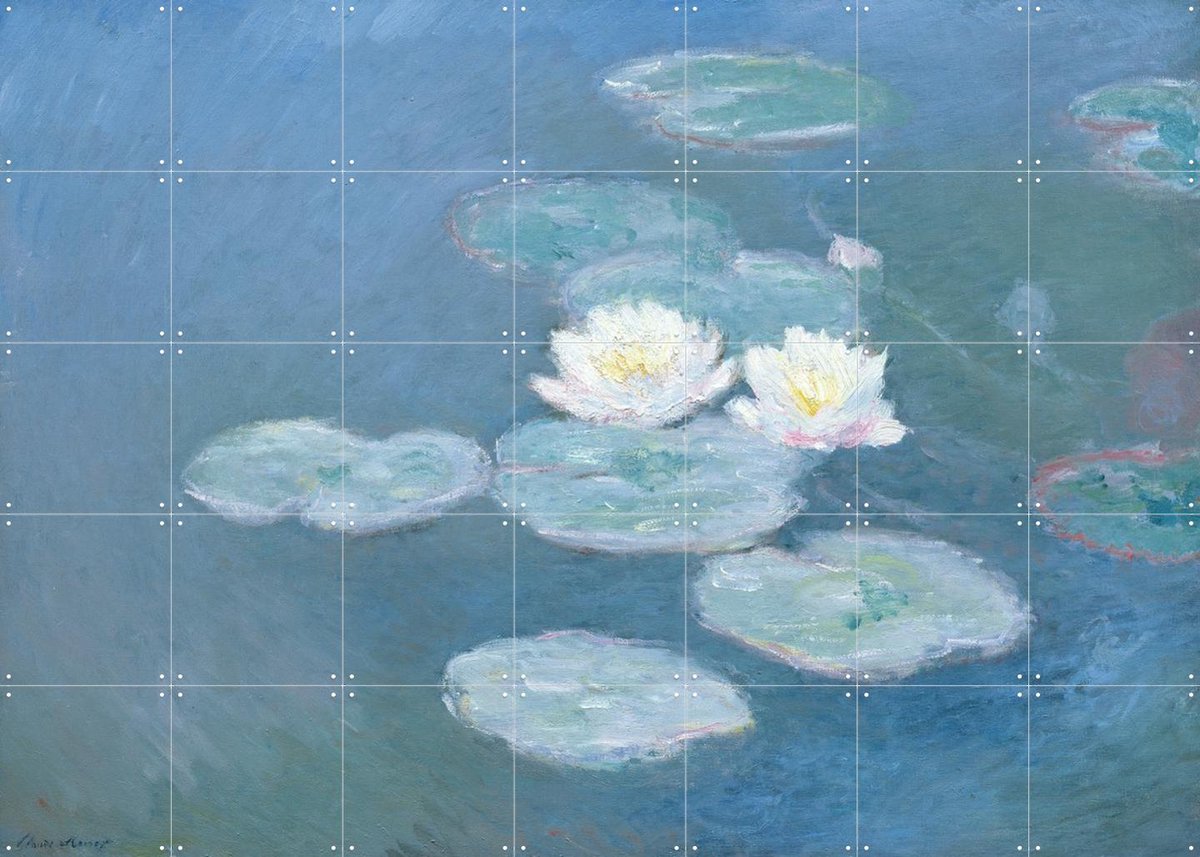 IXXI Waterlilies Evening, Claude Monet & Bridgeman Images - 140 x 100 cm - Gratis ophangtool - Grote wanddecoratie en posters - Klassiek, Olieverf